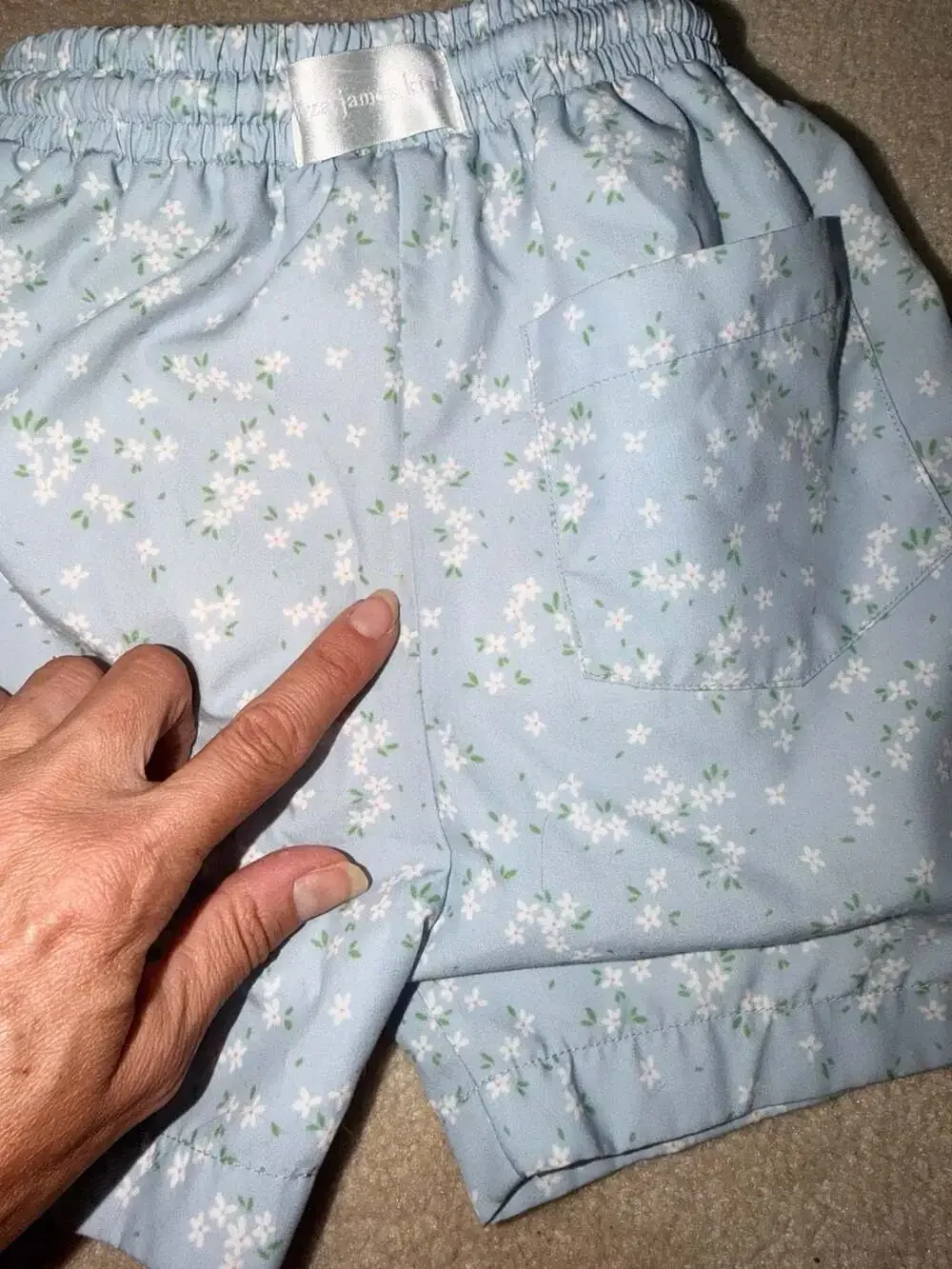 Eliza James Kids Light Blue Ditsy Floral Print Drawstring swimsuit Shorts